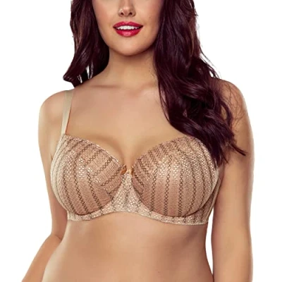 Image of Vivisence Stunning Embroidered Non Padded Bra 1053, Gold,44DD