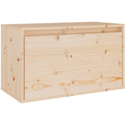 Image of vidaXL Wall Cabinet Solid Pinewood Multi Functional Living Room/Bedroom Storage Unit Durable and Easy Clean
