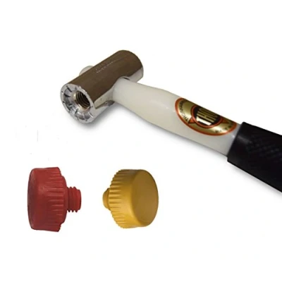 Image of Thor 712 Nylon Faced Window Glazing Hammer/Mallet with Medium Red &amp; Extra Hard Yellow Head