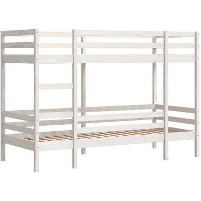 Image of vidaXL Bunk Bed without Mattress White 90x190 cm Single Solid Wood Pine
