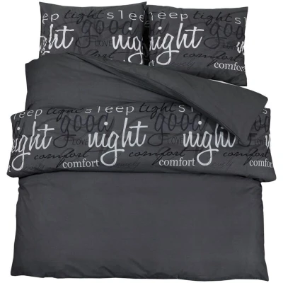 Image of vidaXL Duvet Cover Set Black 200x220 cm Cotton