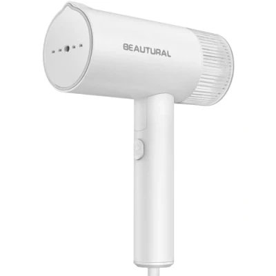 Image of BEAUTURAL Clothes Steamer, Foldable Handheld Clothing Wrinkles Remover for Garments, Portable Mini Fabric Steam Iron Home and Travel (White)