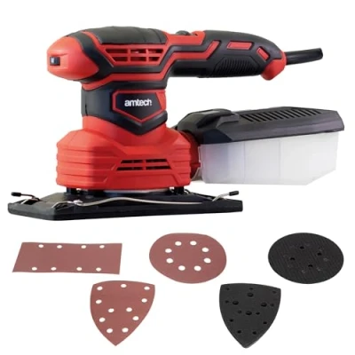 Image of Amtech Detail Sander for Wood with Dust Collector a Variety of Sanding Tasks, Home DIY, Versatile 3 in 1 Electric Machine, Easy to Use Long Reach 2.4m Cable (230V, 200W)