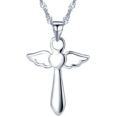 Image of Yumilok Jewelry 925 Sterling Silver Cubic Zirconia Classic Infinity Symbol Cross Pendant Necklace for Women/Girls (B)