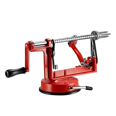 Image of qobobo 3 in 1 Apple Peeler &amp; Corer Cutter Peeling Machine Red