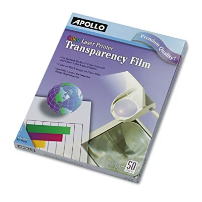 Image of APOLLO Transparency Film for Laser Printers, Color, 50 Sheets/Pack (VCG7070), Clear