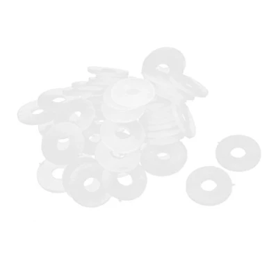 Image of Sourcingmap Nylon Flat Washers 18mm OD 6mm ID 1.5mm Thickness Sealing Gasket for Faucet Pipe Water Hose, Clear, Pack of 100