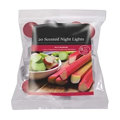 Image of PHG Fresh Scented Tealight Candles with 8 Hour Burn Time Long Lasting Candle Set Fancy for Home Decoration Quality (Wild Rhubarb)