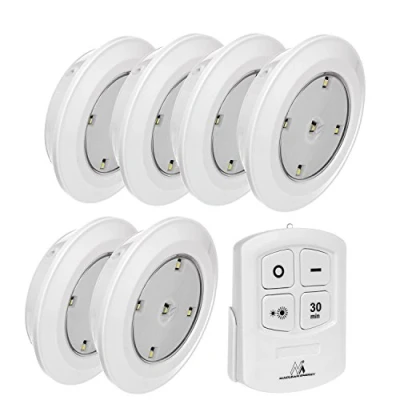 Image of Maclean MCE165 LED Remote Under Cupboard Lighting Set of 6 Lights Battery Powered