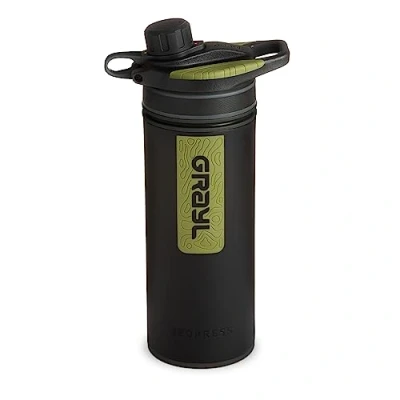 Image of GRAYL GeoPress 710 ml Outdoor Water Filter Drinking I Eliminates 99.99% of All Bacteria and Viruses Perfect for Camping, Survival Travel (Black Camo)