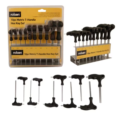 Image of Rolson 40320 10pc T Handle Hex Key Set