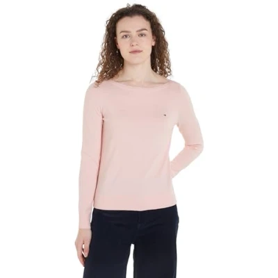 Image of Tommy Hilfiger Women&#039;s Knitted Jumper, Pink (Delicate Pink), XS