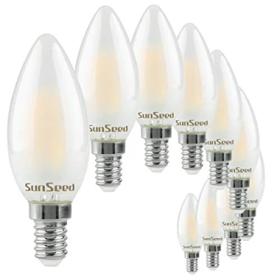 Image of SUNSEED 10 X E14 4W (Equivalent to 40W) Sapphire Filament LED Frosted Candle Light Bulb C35 Neutral White 4000K