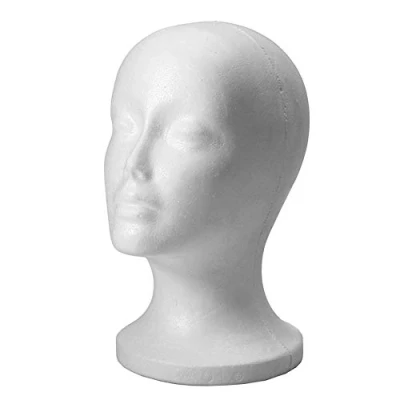 Image of Polystyrene Heads, Female Styrofoam Foam Mannequin Manikin Head Model Wig Hair Glasses Hat Display