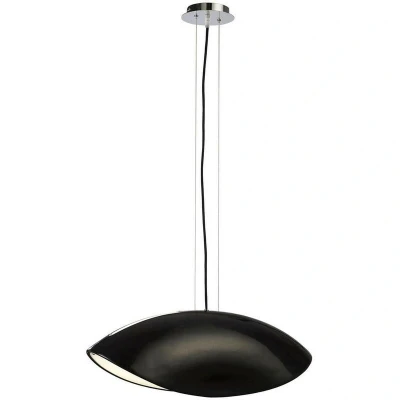 Image of Pasion Rectangular Pendant 4 Light E27, Gloss Black/White Acrylic/Polished Chrome, CFL Lamps INCLUDED