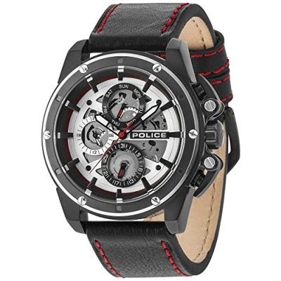 Image of Police Men&#039;s Analogue Quartz Watch with Leather Strap 14688JSBS/04