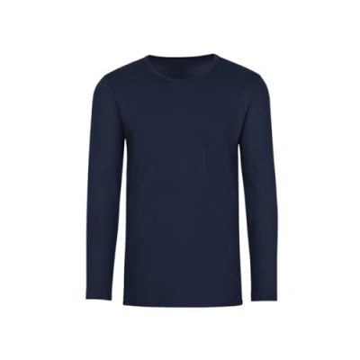 Image of Trigema Men&#039;s Long Sleeved T Shirt blue X Large