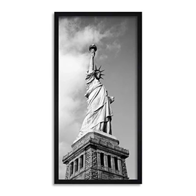 Image of Wee Blue Coo Delanoix Statue Liberty New York Long Panel Framed Wall Art Print