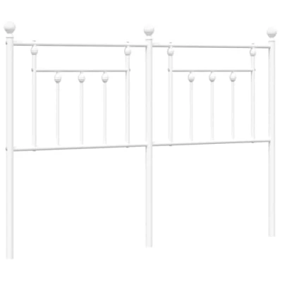 Image of vidaXL Metal Headboard for Bedroom White Steel Bed Header 146x3x97 cm Stylish &amp; Durable Accessory, Comfortable Back Support, Easy to Install