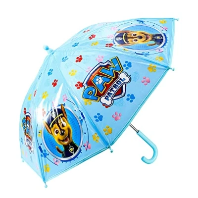 Image of TDL Paw Patrol Boys Umbrella Kids Childrens Brolly POE Dome Chase &amp; Marshall Folding Stick
