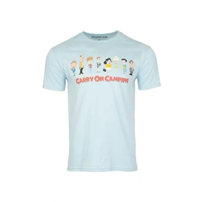 Image of Carry On Camping Paradise Camp Site Cast Line Up Official T Shirt (UK, Alpha, L, Regular, Blue)