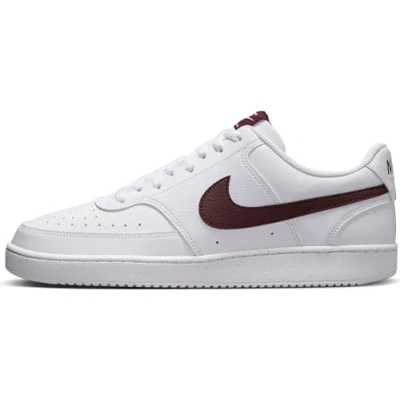 Image of Nike Men&#039;s Court Vision Lo Nn Sportswear, White Burgundy Crush, 8 UK