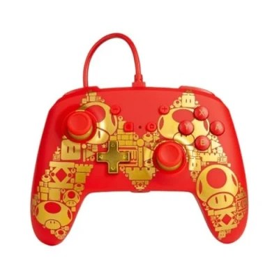 Image of PowerA Enhanced Wired Controller for Nintendo Switch, Switch OLED Model, and Lite, Gamepad, Game Controller, Officially Licensed Mario Golden M