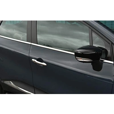 Image of Chrome Side Door Window Sill Trim Set Covers To Fit Captur (2013+)