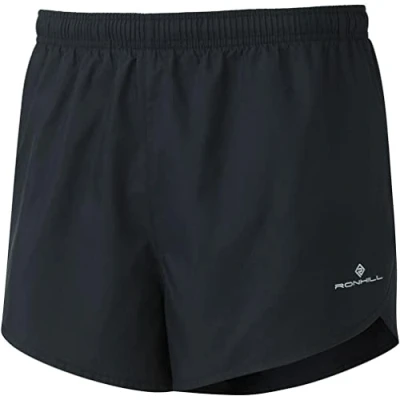 Image of Ronhill Men&#039;s Core Split Short, All Black, M UK
