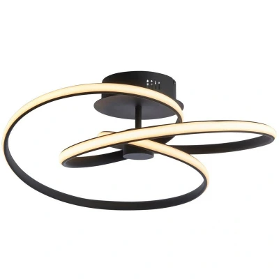 Image of Dune Modern Designer LED Semi Flush Light Swirl Textured Black Finish