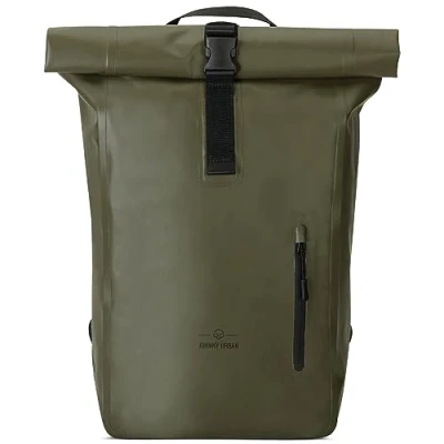 Image of Johnny Urban Waterproof Backpack Men &amp; Women Green Conor Cycling Roll Top Rucksack Water Resistant Daypack for Uni, Biking, Office Lightweight with Laptop Compartment