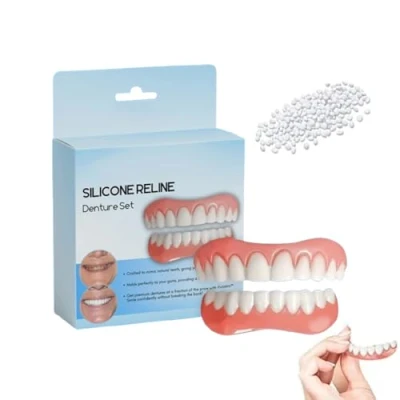 Image of Furzero Silicone Reline Denture Set, Bikenda Kit, False Teeth, Soft Easy Use Kit for Dentures (1set)