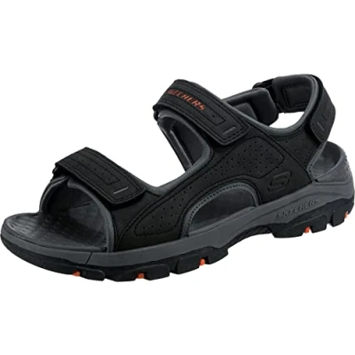 Image of Skechers Men&#039;s TRESMEN Garo Sandal, Black Synthetic, 12 UK