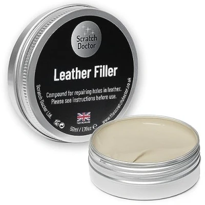 Image of Scratch Doctor Leather Filler Repair Compound Fill Holes Cracks Scratches Scuffs on Furniture Car Seats Shoes and Bags (Beige, 50ml)
