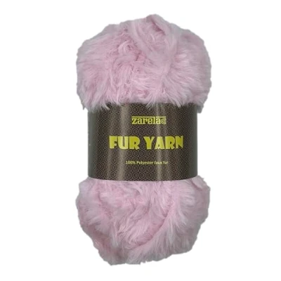 Image of Zarela Faux Fur Yarn Wool 50g (113 Baby Pink)