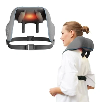 Image of FlaoAito Neck Massager for Pain Relief Deep Tissue,5D Kneading Massage Pillow Neck, Back, Shoulder with Heat, Gifts Women Men Mom Dad, Grey