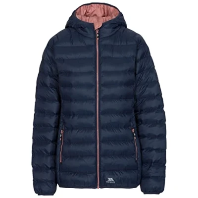 Image of Trespass Women Abigail Padded Jacket with Grown On Hood Navy, XX Small