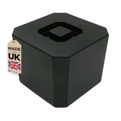 Image of Ice Bucket with Lid, BPA Free, 6 Litre Octagonal &amp; Double Walled Insulation, Made in England, Perfect for Home Bars, Pubs, Restaurants, BBQs and Picnics (Black)