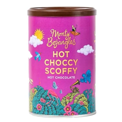 Image of Monty Bojangles Choccy Scoffy Instant Hot Chocolate (250g), Deliciously Moreish Luxury Drinking With Rainforest Alliance Cocoa, Rich &amp; Creamy Powder, Perfect Gift