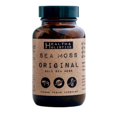 Image of Sea Moss Capsules (St. Lucia 60 caps) Organic Wild Crafted Non GMO 92 Minerals Containing Essential Vitamins and