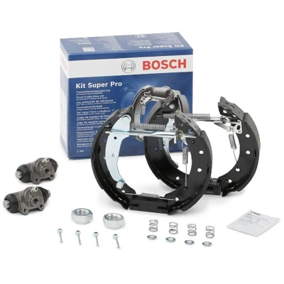 Image of 440A07208R, 7701205722 brake Set, drum brakes BOSCH 0 204 114 554 with accessories, wheel cylinder RENAULT: CLIO 2