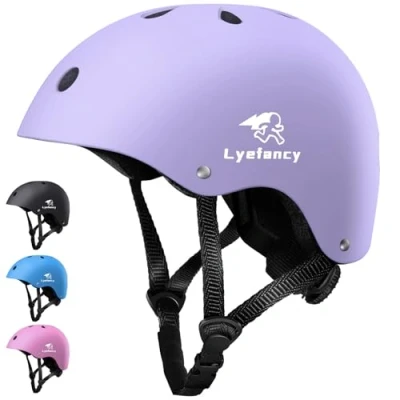 Image of Lyefancy Kids Bike Helmet, Toddler Helmet for 2 13 Years Old Boys Girls, Children Adjustable Cycling, Biking, Scooter, Skating (Purple, S)