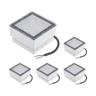Image of ledscom.de 5 Pieces LED Paving Stone Ground recessed Light CUS for Outdoors, IP67, Angular, 10 x 10cm, Cool White