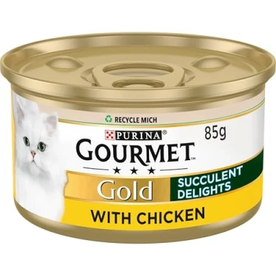Image of Gourmet Gold Succulent Delights Adult Wet Cat Food Chicken 12x85g, Pack of 12