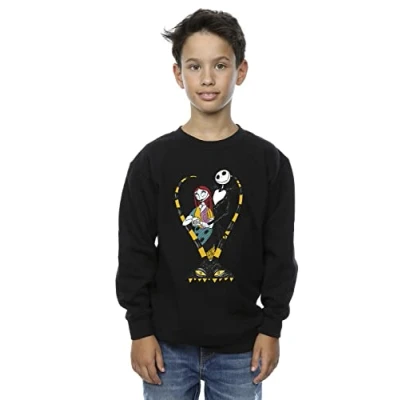 Image of Absolute Cult The Nightmare Before Christmas Boys Heart Jack Sweatshirt Black 3 4 Years