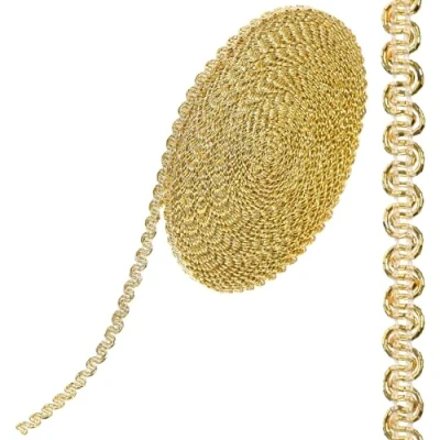 Image of ROSENICE 0.6cm10m Braided Spout Cutting Wedding Ribbon DIY Craft Ornament Party Decoration (Gold)
