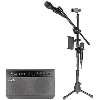 Image of RockJam RJKSK BK Premium Performer 100 watt Bluetooth Karaoke Machine &amp; PA System with Two Microphones