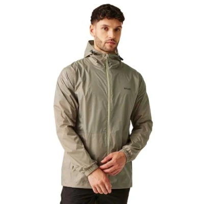 Image of Regatta Men&#039;s Lightweight Pack It Iii Waterproof Jacket Golden Sand, Size: XL