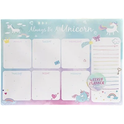 Image of Unicorn Weekly Calendar Planner Desk Organiser Pad