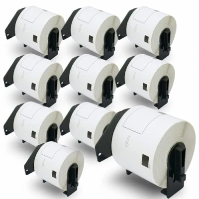 Image of BETCKEY 10 Rolls DK 11202 Labels, 62mm x 100mm, 3000 Shipping Labels Compatible with Brother QL Label Printers